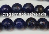 CAG5835 15 inches 12mm faceted round fire crackle agate beads