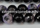 CAG5846 15 inches 14mm faceted round fire crackle agate beads