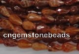 CAG586 15.5 inches 8*12mm faceted teardrop natural fire agate beads