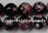 CAG5861 15 inches 16mm faceted round fire crackle agate beads