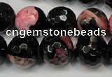 CAG5862 15 inches 16mm faceted round fire crackle agate beads