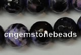 CAG5864 15 inches 16mm faceted round fire crackle agate beads