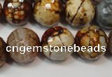 CAG5867 15 inches 16mm faceted round fire crackle agate beads