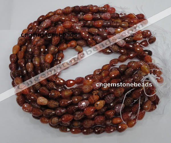 CAG587 15.5 inches 10*14mm faceted teardrop natural fire agate beads