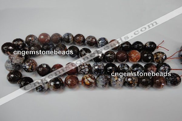 CAG5871 15 inches 16mm faceted round fire crackle agate beads