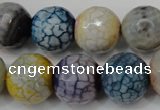 CAG5873 15 inches 16mm faceted round fire crackle agate beads