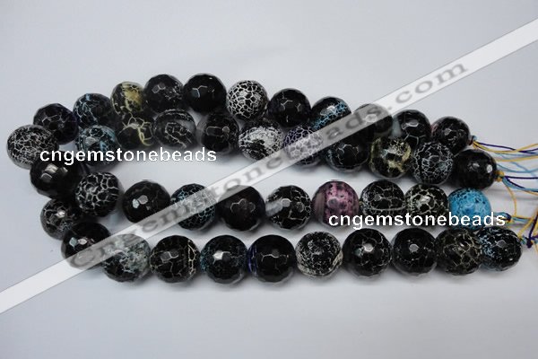 CAG5879 15 inches 18mm faceted round fire crackle agate beads