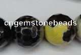 CAG5881 15 inches 20mm faceted round fire crackle agate beads