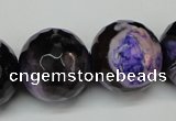 CAG5883 15 inches 20mm faceted round fire crackle agate beads