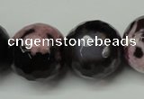 CAG5884 15 inches 20mm faceted round fire crackle agate beads