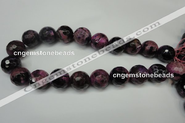 CAG5885 15 inches 20mm faceted round fire crackle agate beads