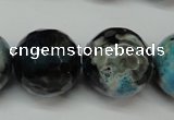 CAG5887 15 inches 20mm faceted round fire crackle agate beads