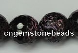 CAG5889 15 inches 20mm faceted round fire crackle agate beads