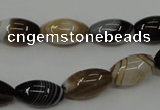 CAG5912 15 inches 8*16mm rice Madagascar agate gemstone beads