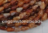 CAG592 15.5 inches 6*10mm teardrop natural fire agate beads