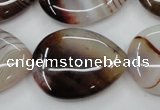 CAG5924 15 inches 22*30mm flat teardrop Madagascar agate gemstone beads