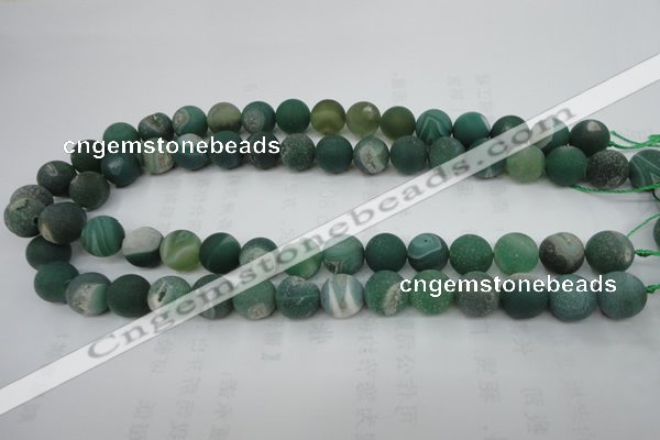 CAG5927 15 inches 10mm round matte druzy agate beads wholesale