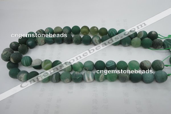 CAG5928 15 inches 12mm round matte druzy agate beads wholesale