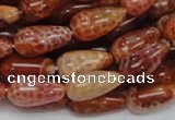 CAG593 15.5 inches 8*16mm teardrop natural fire agate beads