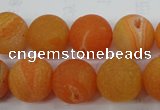 CAG5936 15 inches 14mm round matte druzy agate beads wholesale