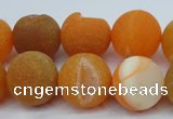 CAG5937 15 inches 16mm round matte druzy agate beads wholesale