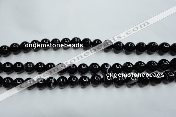 CAG5945 15.5 inches 10mm round black line agate beads wholesale