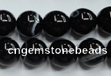 CAG5946 15.5 inches 12mm round black line agate beads wholesale