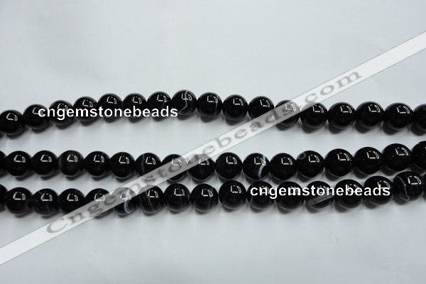 CAG5946 15.5 inches 12mm round black line agate beads wholesale