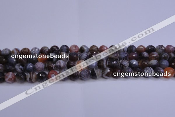 CAG5961 15.5 inches 8mm faceted round botswana agate beads wholesale