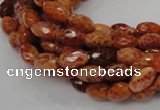 CAG598 15.5 inches 8*12mm faceted rice natural fire agate beads