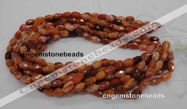 CAG598 15.5 inches 8*12mm faceted rice natural fire agate beads