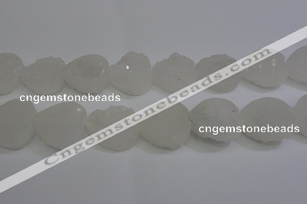 CAG5982 15.5 inches 30mm heart white agate gemstone beads