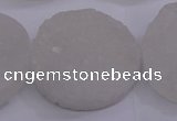 CAG5983 15.5 inches 30mm coin white agate gemstone beads