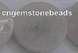 CAG5984 15.5 inches 35mm coin white agate gemstone beads