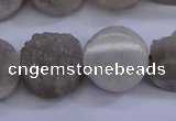 CAG5985 15.5 inches 16mm coin grey agate gemstone beads