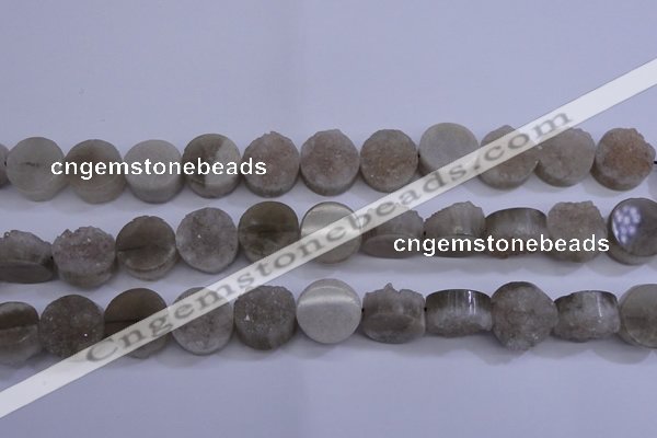 CAG5985 15.5 inches 16mm coin grey agate gemstone beads