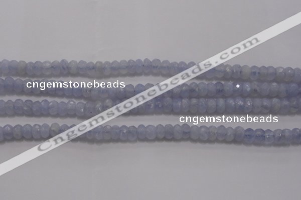 CAG5993 15.5 inches 4*6mm faceted rondelle blue lace agate beads