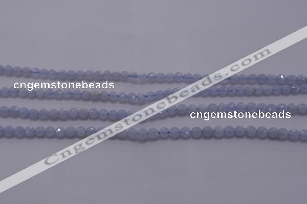 CAG5995 15.5 inches 4mm faceted round blue lace agate beads