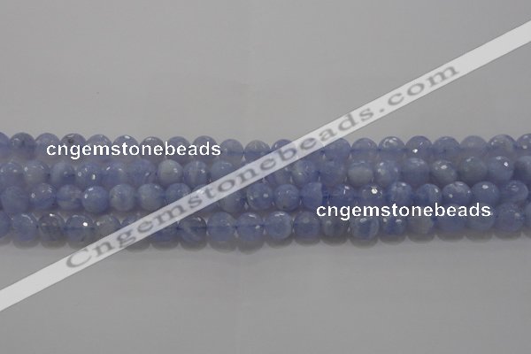 CAG5997 15.5 inches 8mm faceted round blue lace agate beads