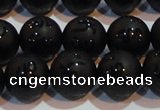 CAG6002 15.5 inches 8mm carved round matte black agate beads