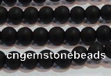 CAG6011 15.5 inches 6mm round matte black agate beads