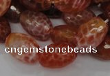 CAG602 15.5 inches 15*20mm faceted rice natural fire agate beads