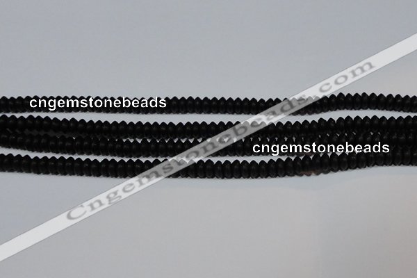 CAG6020 15.5 inches 3*6mm rondelle matte black agate beads