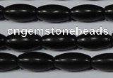 CAG6025 15.5 inches 6*12mm rice matte black agate beads