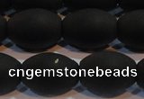 CAG6027 15.5 inches 12*16mm rice matte black agate beads