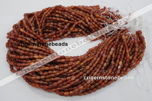 CAG603 15.5 inches 4*6mm rice natural fire agate beads wholesale