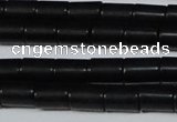 CAG6031 15.5 inches 6*8mm tube matte black agate beads