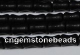 CAG6038 15.5 inches 4*8mm bone matte black agate beads