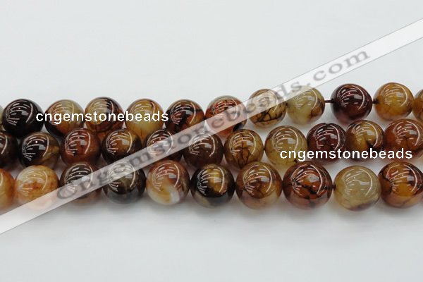 CAG6052 15.5 inches 22mm round dragon veins agate beads