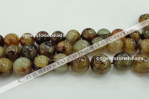 CAG6053 15.5 inches 24mm round dragon veins agate beads